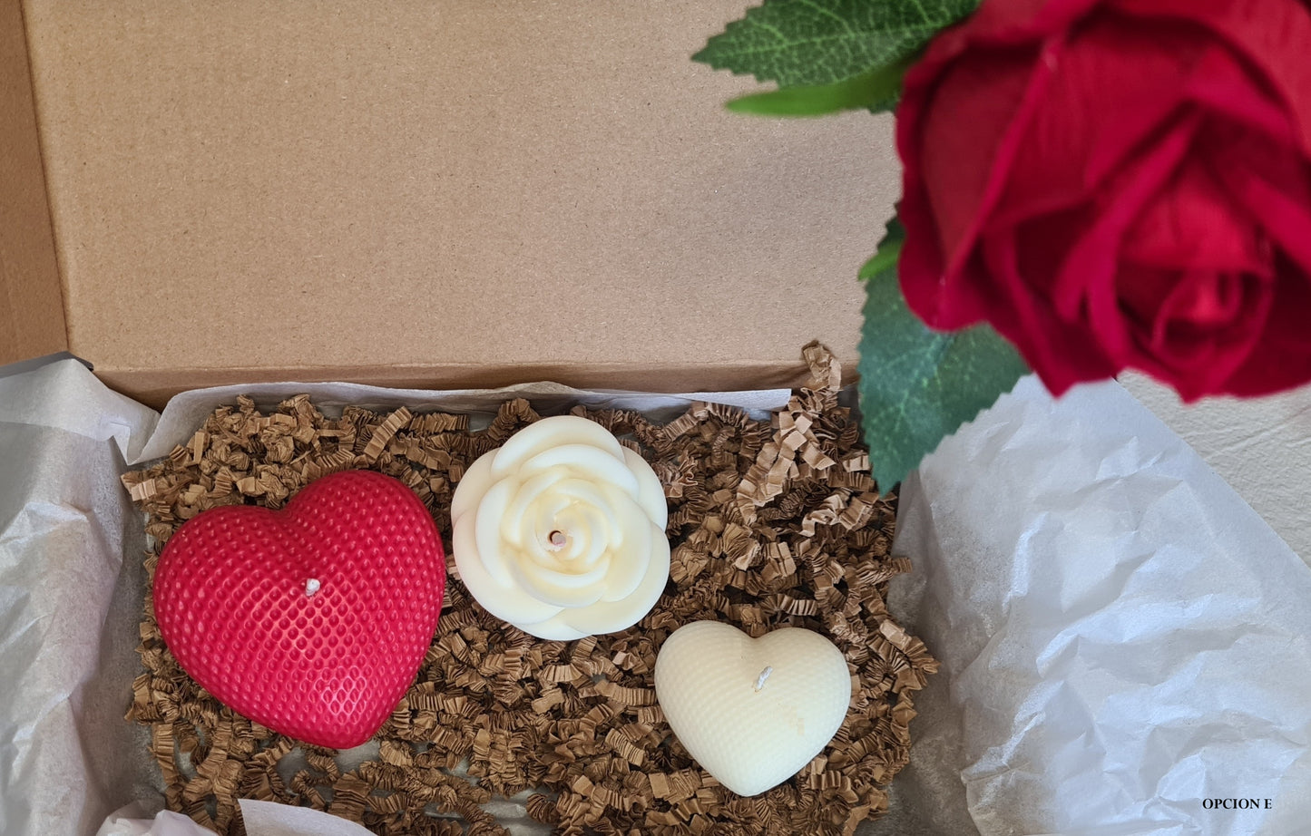 Caja regalo velas aromáticas San Valentín