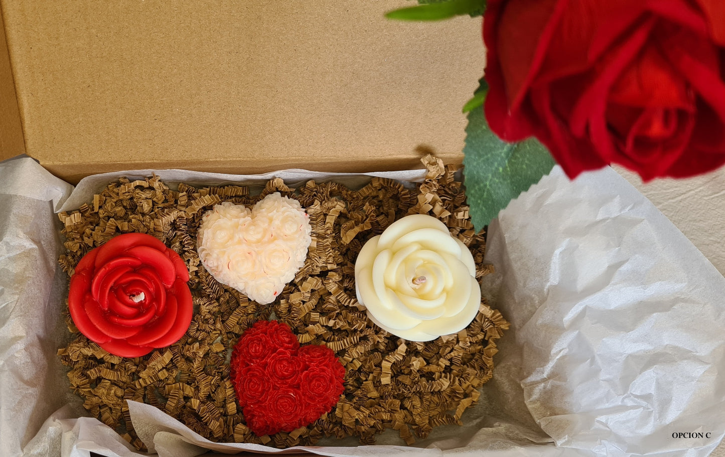 Caja regalo velas aromáticas San Valentín