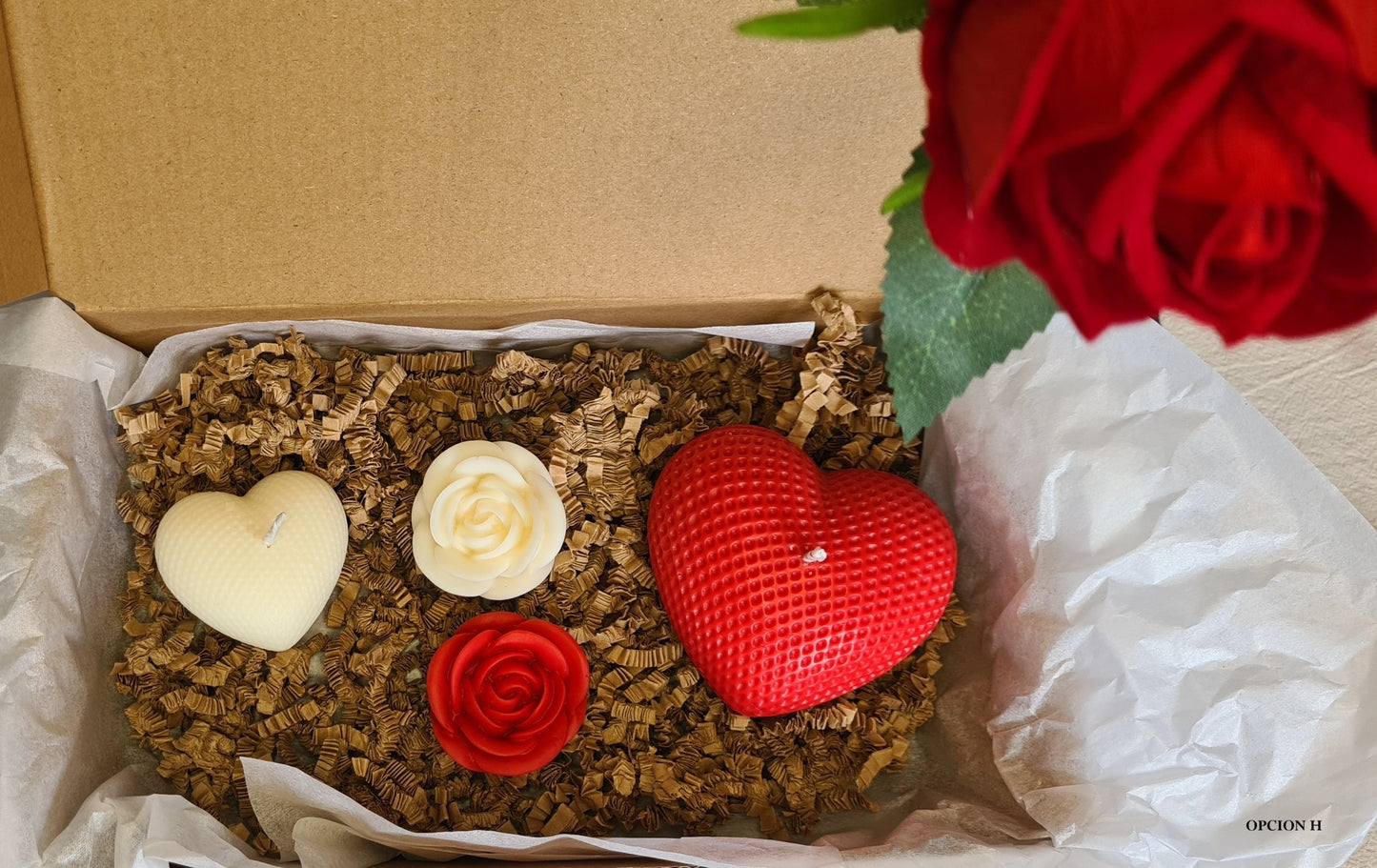 Caja regalo velas aromáticas San Valentín