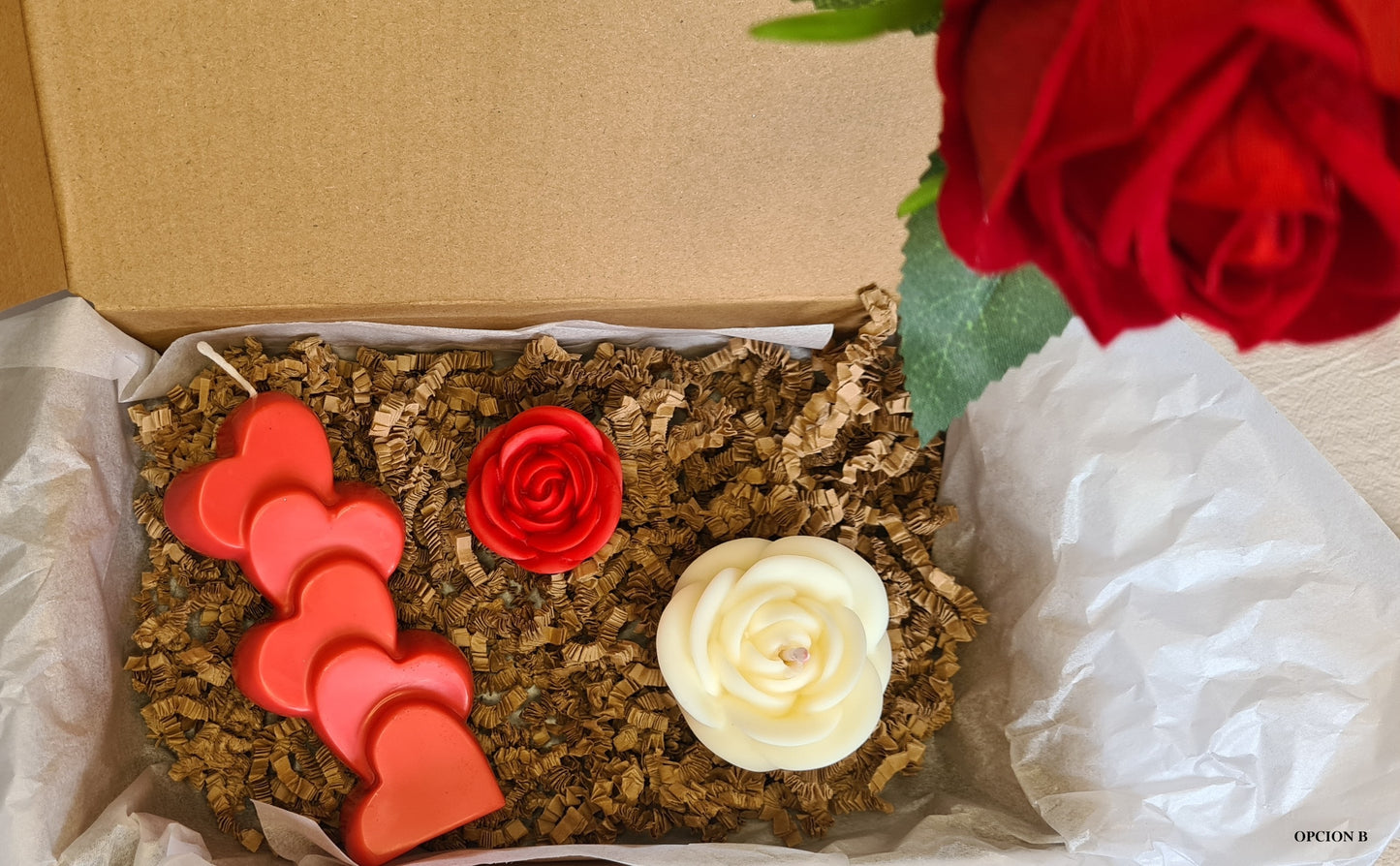 Caja regalo velas aromáticas San Valentín
