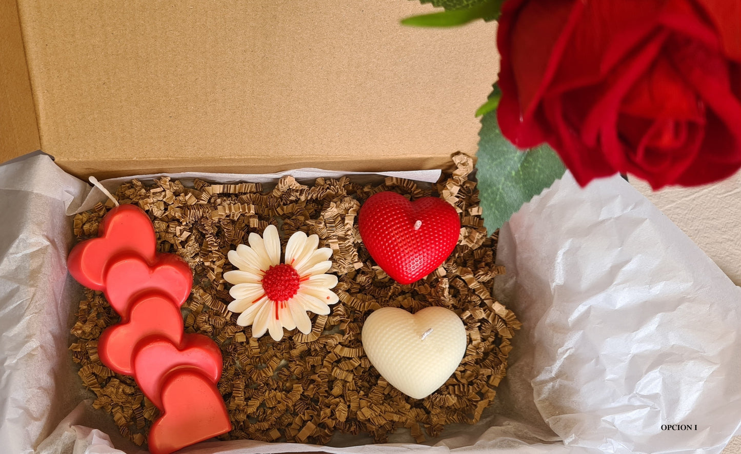 Caja regalo velas aromáticas San Valentín