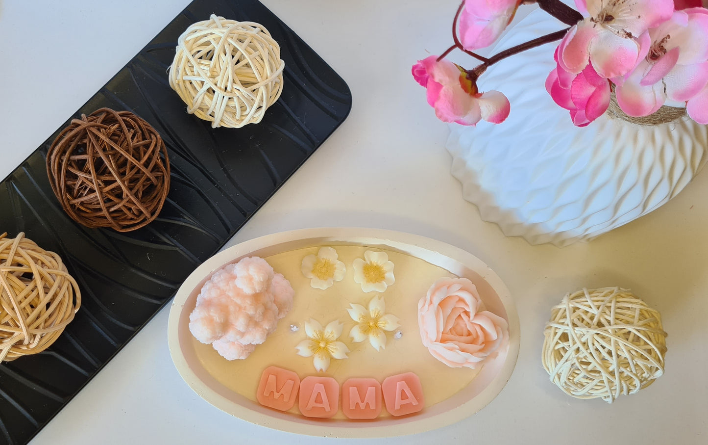 Cuenco artesanal en yeso aromático Día de la Madre